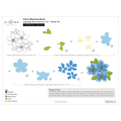 Altenew Flores de Cerezo Stencil Set | Plantillas creativas para scrapbooking y arte