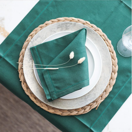 Tejido verde lino y algodón | 55% lino / 45% algodón – Calidad y estilo natural