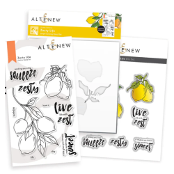 Altenew Zesty Life | Set de sellos y troqueles cítricos para scrapbooking creativo