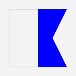 Bandera Alpha Blue Aqualung 100x20 cm | Señalización de buceo segura y visible