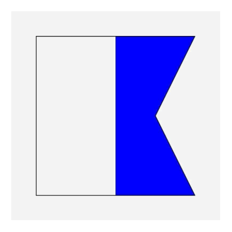 Bandera Alpha Blue Aqualung 100x20 cm | Señalización de buceo segura y visible