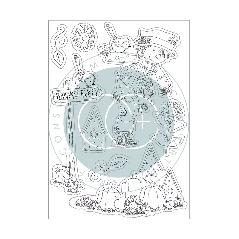 Craft Consortium Happy Harvest | Sellos acrílicos para scrapbooking otoñal