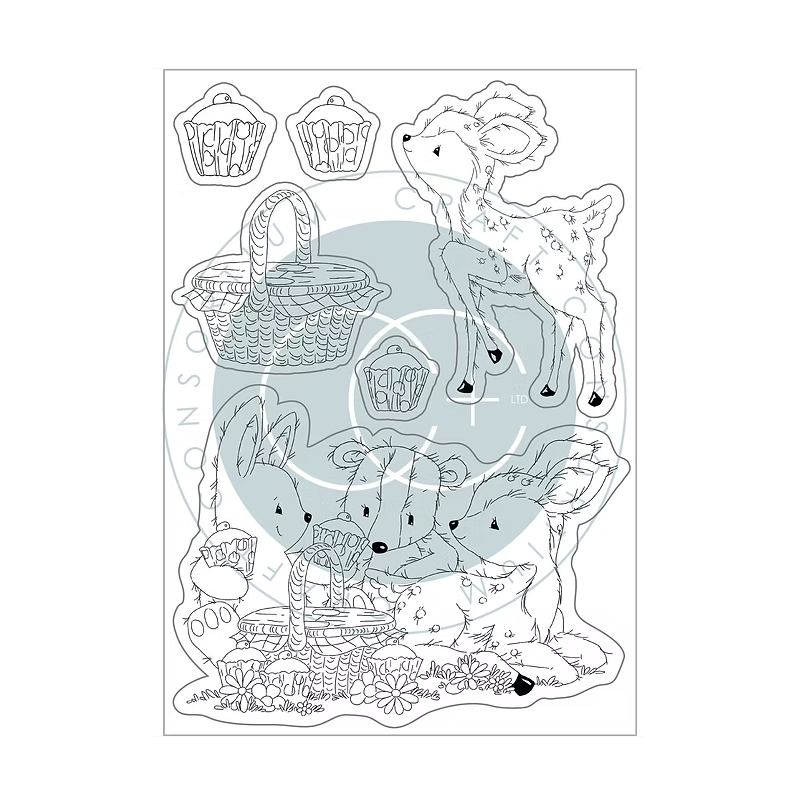 Craft Consortium Bluebells & Buttercups “Picnic” | Sellos acrílicos para scrapbooking creativo