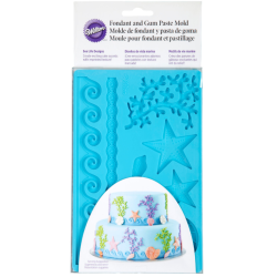 Wilton -Molde de silicona con diseños marinos para fondant y pasta de goma