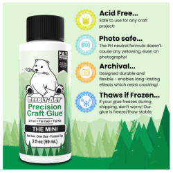 Bearly Art Pegamento de Precisión 59 mL | Adhesivo limpio y preciso para manualidades