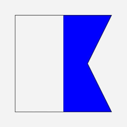 Alpha Flag Blue Aqualung 100 x 20 cm