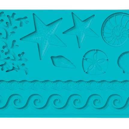 Wilton -Molde de silicona con diseños marinos para fondant y pasta de goma