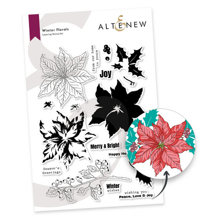 Winter Florals stamp and Die Cuts