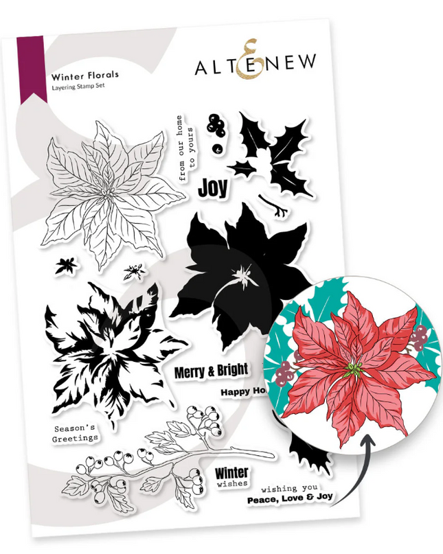Winter Florals stamp and Die Cuts