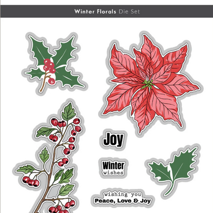 Winter Florals stamp and Die Cuts