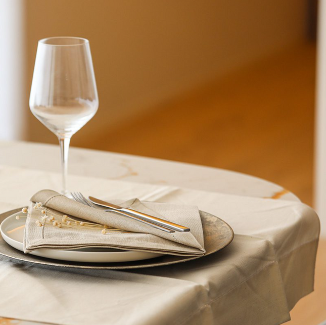 Mantelería de Mesa Branca en lino 100% Portugues