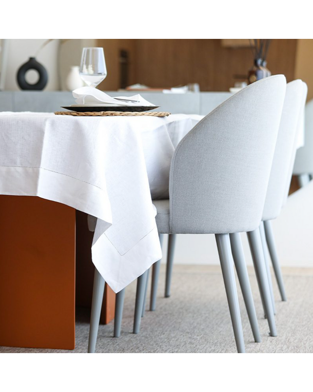 Mantelería de Mesa Branca en lino 100% Portugues